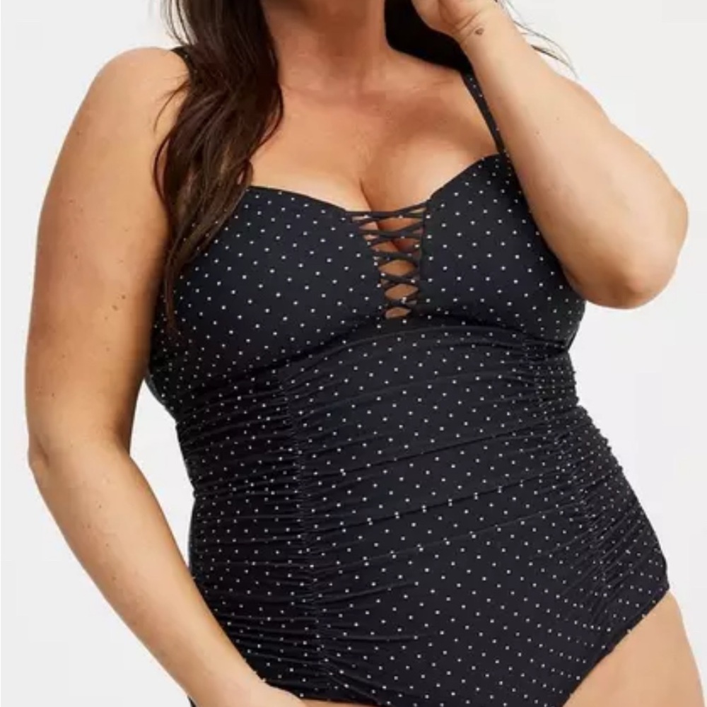 Black Polka Dot Women's Swimsuit
